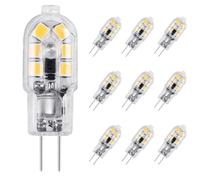 Ampoules LED G4 dimmable 2W Équivalent 15W halogène 12V CA/CC Culot G4 deux broches IRC 80+ Sans scintillement Angle de diffusion 360°(AC/DC12V Warm White 3000K,10pack)