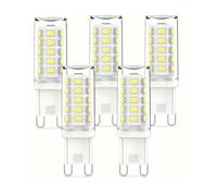 Ampoules LED G9 3W Remplacement 30W Bi-broches Économie d'énergie Sans scintillement Pour éclairage domestique lustre plafonnier chambre à coucher cuisine(Cool White 6000K,5pack)