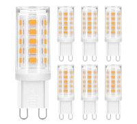 Ampoules LED G9 4W Équivalent 40W Sans scintillement (IRC) > 80 Pour lustre plafonnier lampe de table usage intérieur maison et bureau Intensité non variable(6PACK)
