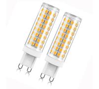Ampoules LED G9 9W Équivalent 90W 3000K - 6000K Sans scintillement Économie d'énergie (IRC) > 80 Pour usage intérieur maison et bureau Intensité non variable(Cool White 6000K,2pcs)