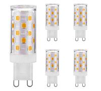 Ampoules LED G9 à intensité variable sans scintillement 4W équivalent à des ampoules halogènes 25W 28W 33W, blanc chaud 3000K, lampe à LED à économie d'énergie à douille G9, AC 220-240V, paquet de 5