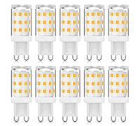 Ampoules LED G9 sans scintillement 3W équivalent aux ampoules halogènes 20W 25W 28W 33W, blanc chaud 3000K, lampe à LED à économie d'énergie à douille G9, non dimmable, AC 220-240V, paquet de 10