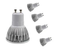 Ampoules LED GU10, 3W équivalent 20W, 280lm, Blanc Froid 6000K, 120° Larges Faisceaux, Spot Lampe Réflecteur équivalen 28W Halogène 220V 230V 240V projecteur Efficacité Energétique (5 pièces)