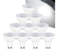 Ampoules LED GU10, 5W Blanc froid 6000K 500LM Dimmable GU10 Spot Ampoule AC 220-240V, Équivalent pour Lampe Halogène 50W, Angle de faisceau 120°, Lot de 10