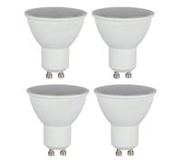 Ampoules LED GU10 blanc chaud Ampoules LED réflecteur rond 3000 Kelvin, blanc, 1x 5 watts 400 lumens 3000K, DxH 5x5,7 cm, set de 4 pièces