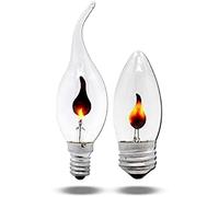 Ampoules LED Lampes, 10pcs LED Bougie Lumière Flamme Edison Ampoule Scintillement E14 E27 Feu Éclairage Vintage 3W 220V Queue Rétro Décor Lampe À Économie D'énergie,E27 Longue Queue,YUYANAIAI