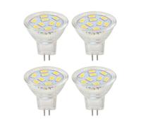 Ampoules LED MR11 - Blanc Chaud - GU4 - 2W - 3000K - 200lm - AC/DC 12V - Lot de 4