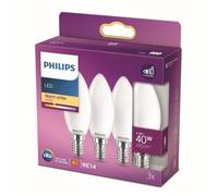 Philips Ampoule flamme dépolie à filament 40 W B35 E14 x 3