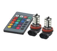 Ampoules LED RGB H11/H9/H8 27SMD avec Télécommande