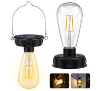 Ampoules LED Transparentes de Rechange pour Lampes Solaires 8 cm, 1.2 V, 600 mAh, étanches, Pour Suspension de Jardin, Idéales pour Lustres d'extérieur avec Crochets, Lot de 2