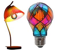 Ampoules Lumineuses À Effet Vitrail - Ampoule LED De Couleur E26 4W 120V,Éclairage D'Ambiance | Pour La Fête Halloween Les Festivités La Lampe De Chevet L'Intérieur Noël La Chambre Le Jardin Le