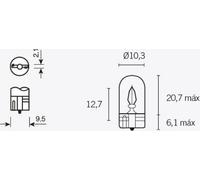 Ampoules TECNIUM T10 12V 3W - x10