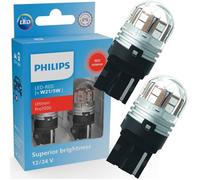 Ampoules W21/5W LED Ultinon Pro7000 Rouge stop 12V/24V - Philips 11066RU70X2 - Lot de 2