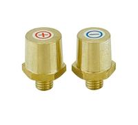 Ampper 3/8"-16 Thread Male Brass Side Post Battery Terminal Charging Posts, Standard Side Post 3/8" Battery Post Adapter (+/-) Compatible with GM Post, Pack of 2