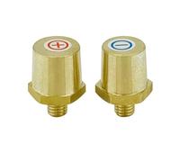 Ampper M8 Thread Male Brass Battery Terminal Charging Posts, M8 Battery Post Adapter (+/-) for Extension, Pack of 2