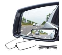Ampper Rectangle Blind Spot Mirror, HD Glass ABS Housing Convex Wide Angle Rearview Blindspot Car Mirror for Car SUV and Truck (Framed, Pack of 2)