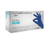 AMPRI Gants en nitrile, bleu foncé, 100 pièces/boîte, taille M, sans poudre, Style blueberry by Med-Comfort : Gants jetables en nitrile, gants à usage unique dans les tailles XS, S, M, L, XL