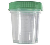 Ampri Lot de 500 récipients pour échantillon d'urine avec graduation et bouchon à visser vert 125 ml