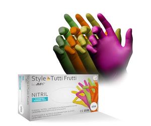 AMPri Med-Comfort Lot de 96 gants jetables en nitrile non poudrés Multicolore Mélange de couleurs Tailles XS, S, M, L, XL