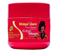 Ampro Shine-n-Jam Magic Fingers Edge Control - Provides Firm Hold with Non-Greasy Shine - Strengthens Hair with Silk Proteins and Softens with Abyssinian Oil - Excellent for Taming Fringe - 4 oz