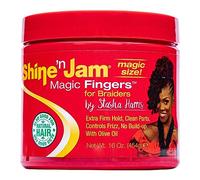 Ampro Shine-n-Jam Magic Fingers Gel for Braids - Provides Firm Hold with Non-Greasy Shine - Strengthens Hair with Silk Proteins - Works on Any Hair Texture to Create Multiple Styles - 454 g