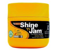 Ampro Shine-n-Jam Maximum Hold - Infused with Honey Extract to Strengthen Hair - Great for Taming Fringe, Ponytails, Soft Weaves, and Braids - Keeps Tresses Firm with Non-Greasy Shine - 113 g
