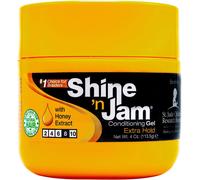 Ampro Shine-N-Jam Maximum Hold-Infused With Honey Extract To Strengthen Hair-Great For Taming Fringe,Ponytails,Soft Weaves,And Braids-Keeps Tresses Firm With Non-Greasy Shine-4 Oz