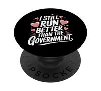 Amputé, Je Cours Toujours Mieux Que Le Gouvernement PopSockets PopGrip Adhésif