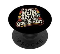 Amputé, Je Cours Toujours Mieux Que Le Gouvernement PopSockets PopGrip Adhésif