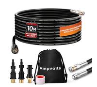 Ampvolts 10M Déboucheur Canalisation Haute Pression - 400 Bar/5800 PSI, Compatible avec Nettoyeurs Haute Pression karcher K2-K7, Lavor, Bosch - Pour un Nettoyage Facile des Tuyaux et Éviers Obstrués