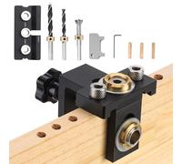 Ampvolts 3 en 1 guide de percage, 8/10/15mm gabarit de percage charniere avec clip de positionnement Perforateur, De gabarit de goujon à centrage automatique pour le travail du bois