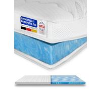 AMQ Sleep Surmatelas 135x190 Rafraîchissant en Gel - Mémoire de Forme 6 cm RG50 - Fabriqué en Allemagne, Housse Lyocell Déhoussable Antidérapante - sur Matelas 1 Personne