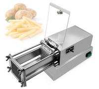 AMQYDT Coupe-Frites éLectrique, Coupe-Chips Professionnel en Acier Inoxydable, Lames Interchangeables 8/10/12/15 Mm (en Option) pour des Frites Uniformes. Carottes