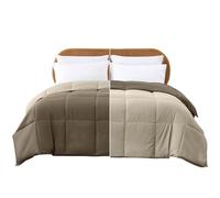 Amrapur Overseas Modern Threads Couette réversible en Duvet Alternatif (Pierre/Champagne, King Size)