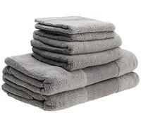 Amrapur Overseas Modern Threads Lot de 6 Toilettes 100% Coton peigné Gris Anthracite