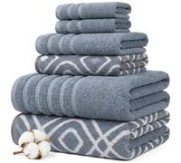 Amrapur Pacific Coast Textiles Lot de 6 Serviettes en Fil Teint Bleu Oxford