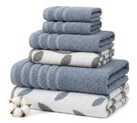 Amrapur Pacific Coast Textiles Lot de 6 Serviettes en Fil Teint en Coton Bio Bleu Taille Unique 40,6 x 25,4 x 12,7 cm