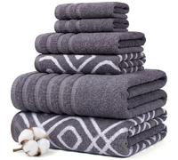 Amrapur Pacific Coast Textiles Lot de 6 Serviettes en Fil Teint Oxford Gris Lavande