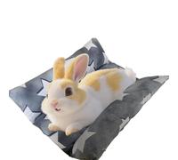 Amremsu Lit doux amovible et lavable pour lapin, épais et doux, lit en peluche double face, lit concave pour lapins, petits lits pour animaux d'intérieur (11,8 x 36,1 cm, petit gris)