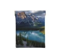 AMREWQYL Banff National Park Porte-monnaie en cuir imprimé avec bouton-pression, blanc, One Size, Porte-monnaie