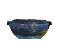 AMREWQYL Banff National Park Sac banane imprimé décontracté, noir, One Size