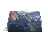 AMREWQYL Banff National Park Trousse de maquillage en cuir imprimé, blanc, One Size