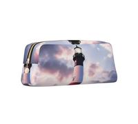 AMREWQYL Beauty Lighthouse Trousse à crayons en cuir avec fermeture éclair 3D