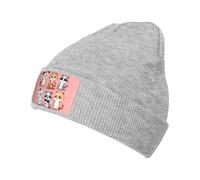 AMREWQYL Bonnet tricoté à la main avec motifs d'animaux mignons, gris, 4-8