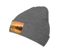 AMREWQYL Bonnet tricoté chaud en laine chaude avec motifs de poutres ensoleillées orange, Deep / Chiné, 4-8