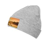 AMREWQYL Bonnet tricoté chaud en laine chaude avec motifs de poutres ensoleillées orange, gris, 4-8