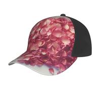 AMREWQYL Casquette de baseball réglable en forme de cœur avec pétales de fleurs, chapeau de soleil pour sports de plein air, noir