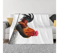 AMREWQYL Couverture de canapé en micro polaire ultra douce avec imprimé coq de poule