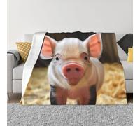 AMREWQYL Couverture en micro polaire ultra douce imprimée cochon mignon
