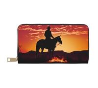 AMREWQYL Cowboy West Portefeuille de voyage en cuir pour femme, blanc, One Size